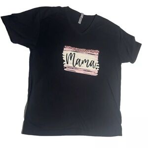 Next Level Woman’s V neck Mama T shirt XL Black